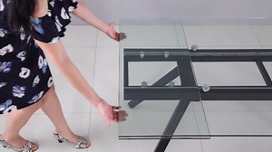 Watch Contemporary Extendable Rectangular Glass Dining Table on Amazon Live