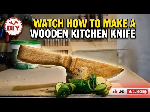Watch how to make a kitchen knife from wood #DIY