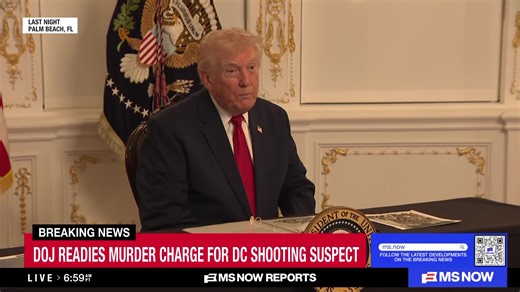 BREAKING: DOJ readies murder charge for DC shooting suspect. Christina Ruffini reports. https://www.ms.now/news/sarah-beckstrom-national-guard-member-west-viriginia-died-trump | MS NOW