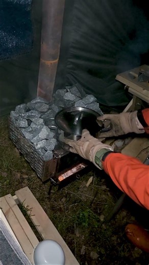 Sauna tent is NEXT LEVEL relaxation after a long day of building