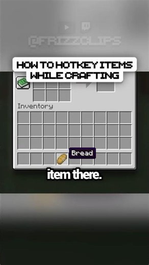 How to hotkey items when crafting