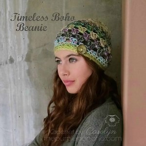 Timeless Boho Beanie - Free Crochet Pattern on the blog by The Purple Poncho http://wp.me/p2PeeS-1EZ See the Boho Beanie in several yarns here, made by my fabulous testers :) Show them some love for their hard work