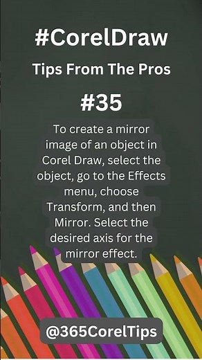 #35 How do you create a mirror image of an object in Corel Draw?