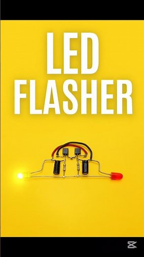 DIY LED Flasher Circuit | Automatic Blinking LED Using S8050 Transistor | Simple Electronics Project