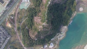 High angle view of Suzhou Shizi mountain (lion mountain, or Shizi Shan), famous place for hiking, 360 degree bird view, 4k real time footage, drone view.