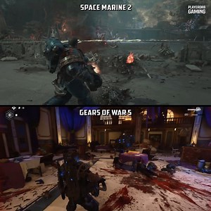 404K views · 2.5K reactions | Space Marine 2 vs Gears Of War 5 heavy weapon gameplay! | PlayerOrb Gaming | Facebook