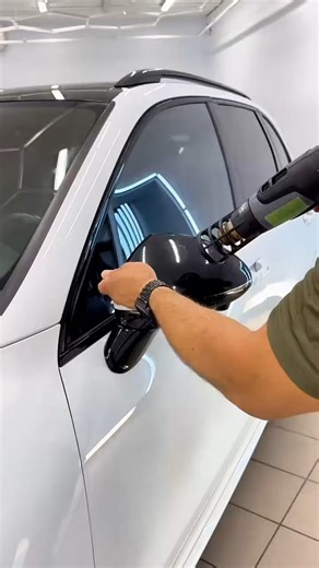 DIY Car Rear View Mirror Film Wrap | Easy Auto Upgrade #Shorts