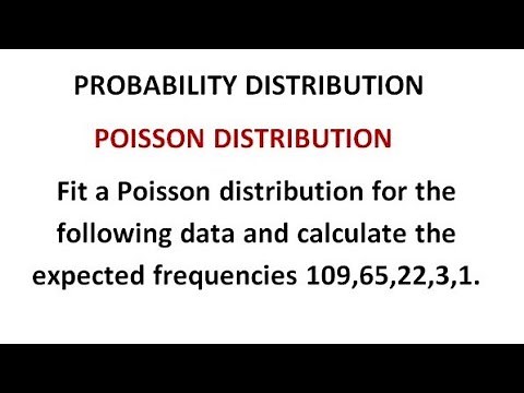 To find expected frequencies -Poisson distribution -Probability distribution