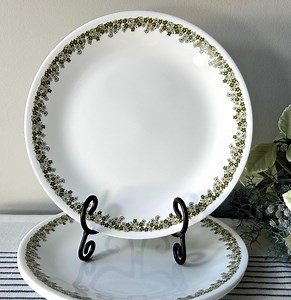 Vintage Corelle Dinner Plate Set - Green Spring Blossom CRAZY DAISY - USA Made - Etsy