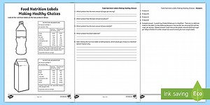 Compare Food Nutrition Labels for Healthy Eating Activity
