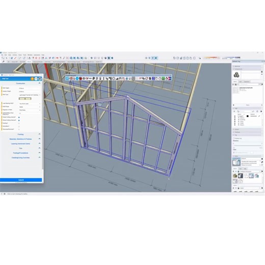 Wall framing, roof truss quantification, and cost association — all...