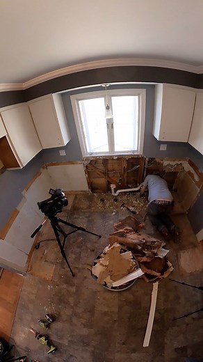 5.5K views · 47 reactions | I shot my entire kitchen remodel with a 360 camera. Still don’t know what to do with the footage but it is fun to play around with! #constructiontime #constructiontimelapse #diy #construction #remodel #kitchenremodel #demolition | The Fixer | Facebook