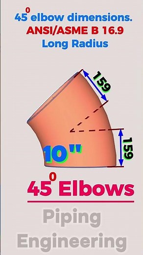 45 degree Pipe Elbow Dimensions