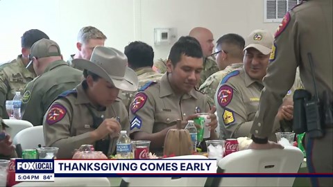 Texas governor, border czar serve Thanksgiving meals to soldiers, troopers at border