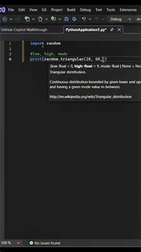 Python - random triangular()