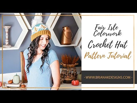Fair Isle Colorwork Crochet Hat Pattern Video Tutorial