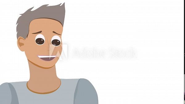 Animated or cartoon character, man or guy, lip sync, facial animation for storytelling. Male character head talking, looping animation frames in flat style. conversational facial expressions of the
