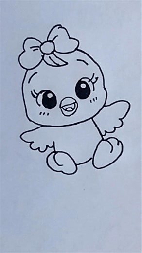 How to draw a cute baby chick #shorts #trending #drawing #art #viral #babychicks #chicken #ytshorts