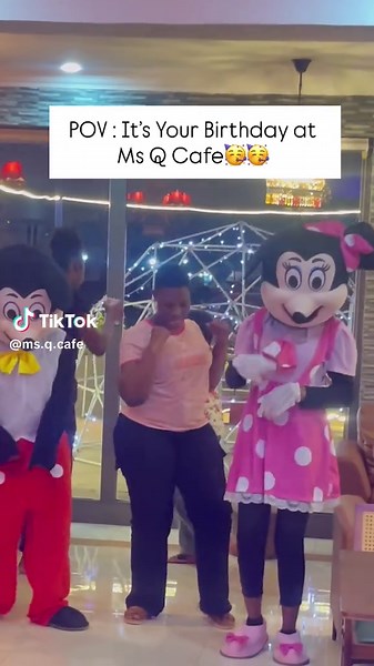 Your birthday just got better at MS Q CAFE & RESTAURANT. COME for the food; STAY for the Vibe. #msqcafe #birthday #restaurant #mickeymouseparty #dance