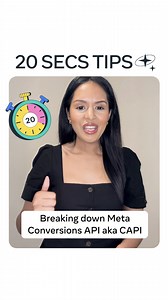 📺On today’s episode of ‘Breaking down Meta tools in 20 secs’ we’re talking about the Meta Conversions API aka CAPI. 📊 CAPI creates a direct connection between your marketing data and Meta technologies so you can see how digital advertising impacts results and optimize targeting and measurement. 🎯 Watch to find out about the 3 main benefits here and learn more about CAPI here: https://go.fb.me/71fv8m | Meta for Business