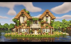 （YouTube搬运）手把手教你在Minecraft做一个欧式河景小别墅，体验一下欧式贵族生活的压迫感\u002F\u002FMinecraft建筑教程