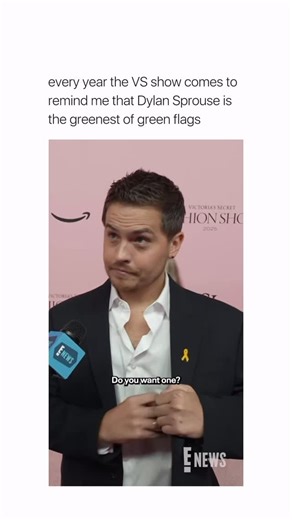 @ohteen on Instagram: "OH DYLAN SPROUSE THE MAN YOU ARE Dylan Sprouse was once again front row at the Victoria's Secret Fashion Show, proudly cheering on his wife Barbara Palvin as she returned to the runway. Their love and support for each other never go unnoticed, and this year, Dylan made the moment even more meaningful. He handed out endometriosis awareness pins to honor Barbara, who recently underwent surgery for the condition. It was a heartfelt gesture that showed just how deeply he suppo