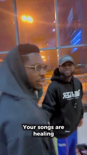 "Your songs are healing" - Davido tells gospel singer, Moses Bliss, during a chance meeting at the airport. | Rechabites MEDIA