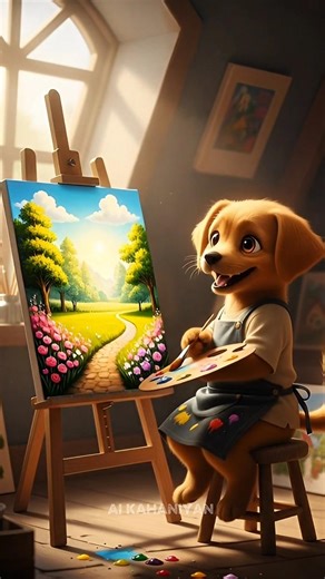 From Rags to Rewards: The Little Artist's Journey 🐾🎨 #shorts #viral