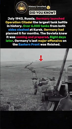 6,000 Tanks. One Battle. The Largest Tank Battle in History — Kursk 1943 #shorts #history