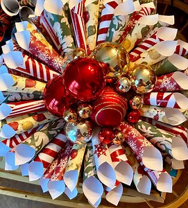 Christmas Paper Cone Wreath Holiday Decor - Etsy