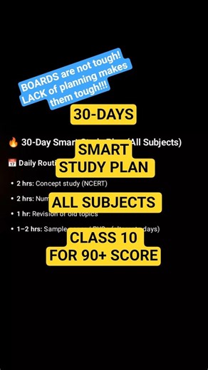 30-DAYS SMART STUDY PLAN/ALL SUBJECTS #cbseclass10 #examstrategy #studymotivation #shorttrick