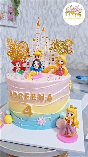 Dream Birthday Cake for Every Little Princess 💖🎂#PrincessCake #BirthdayCake #CuteCake #DisneyCake