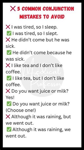 ❌ 5 Common Conjunction Mistakes to Avoid | English Grammar Fix