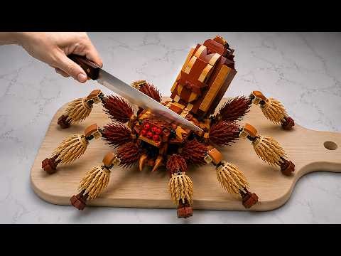 DON'T OPEN This Mystery Food Box: GIANT LEGO SPIDER Inside! Stop Motion Cooking ASMR