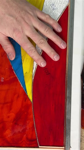 Piece by piece 🤗 #stainedglass #stainedglasspanel #stainedglassartist