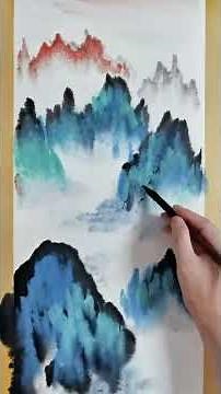 Today I'm going to paint a colored ink landscape #Painting is fun #Creative inspiration