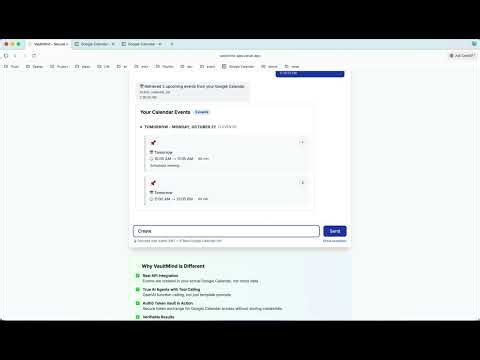 VaultMind Demo: Secure AI Calendar Assistant with Auth0 for AI