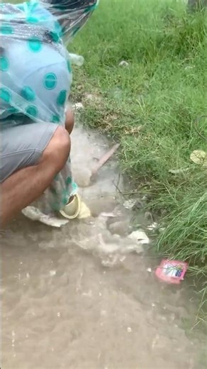 Remove plastic Clog Drain Under rainstorm Flooding #plastic #remove #shorts #rain