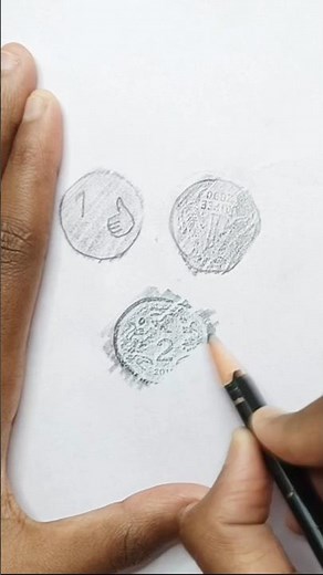 how to draw coin very easy 😍❤ #shorts #coin #drawing #howtodraw