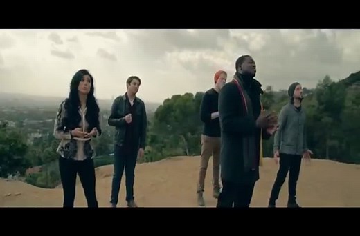 Acapella group sings the Christmas classic "Little Drummer Boy".