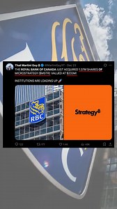 Canada’s Biggest Bank Is Quietly Buying Bitcoin Exposure 👀 One of Canada’s largest and most conservative financial institutions just made a move that most retail investors completely overlooked. Royal Bank of Canada acquired over 1.3 million shares of MicroStrategy, worth more than $230 million. This isn’t a random equity allocation — it’s indirect Bitcoin exposure. Many banks and regulated institutions are still restricted from holding Bitcoin directly due to custody, compliance, or internal r