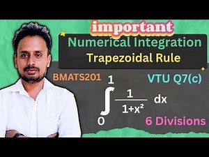 Solving ∫1/(1+x²) – Trapezoidal Rule Method | 6 Divisions | Last-Minute Revision