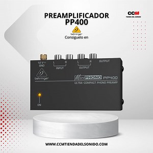 3.5K views · 24 reactions | Preamplificador mono Behringer PP400酪. Convierte señales de giradiscos a línea, estándares RIAA, entradas y salidas RCA/TRS THD 0,06%, ganancia 35dB, relación señal/ruido 68dBu, alimentación 12V/150mA. Contáctanos al 324 449 8981 o al 300 803 1474 y llévatelo hoy ¡Te esperamos en CCM tienda del sonido, calle 45 # 1 - 85 L 224 Barranquilla!  Hacemos envíos a toda Colombia  | CCM Tienda Del Sonido | Facebook