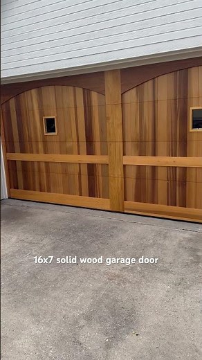16x7 solid wood garage door