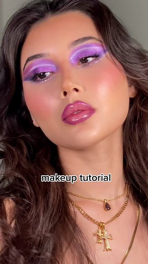 Shimmery Purple Eyeshadow Makeup Tutorial
