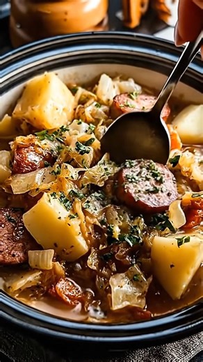 Slow Cooker Kielbasa with Cabbage and Potatoes *This is one of those comforting, old-fashioned meals that fills the house with familiar aromas and makes dinnertime feel easy and unrushed. Simple ingredients, slow-cooked together, turn into a hearty supper that’s perfect for family evenings or a cozy weekend at home.* What You'll Need 12 oz kielbasa, sliced 5 small russet potatoes, diced ½ head green cabbage, chopped (about 6 cups) 1 white onion, sliced 1 ½ cups chicken broth ½ teaspoon salt ¼ te