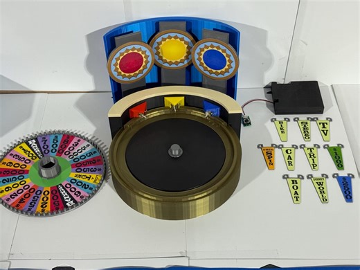 1987 Ultimate Wheel of Fortune Replica Set, Intro Music, Rotating Platform Option, Wheel 6.73 In, Facebook.com/aandm3dprints/ Makngames.com - Etsy