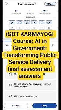 iGOT KARMAYOGI Course: AI in Government: Transforming Public Service Delivery final assessment ans