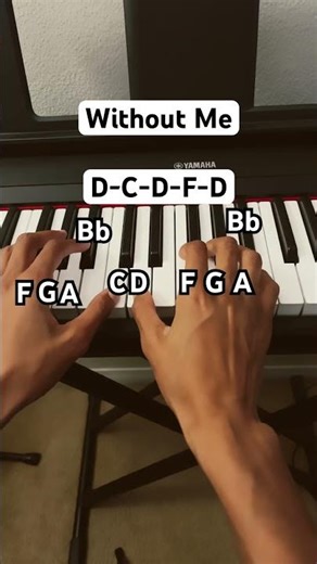 Without Me Tutorial #piano #pianotutorial #easy