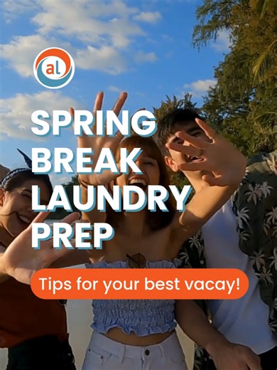 Spring break loading… don’t let laundry be the plot twist. 🧺✈️ Before you pack (or panic), remember: ✔️ Wash before you go ✔️ Separate the essentials ✔️ Pack a laundry bag ✔️ Do a post-break wash ASAP A little laundry prep now = fresher fits, fewer stains, and way less stress later. Because the only thing you should be worrying about on spring break is where you’re going next — not what smells weird. Save this reel before you zip that suitcase. 👀 #SpringBreak #LaundryTips #CollegeLaundry #Laun